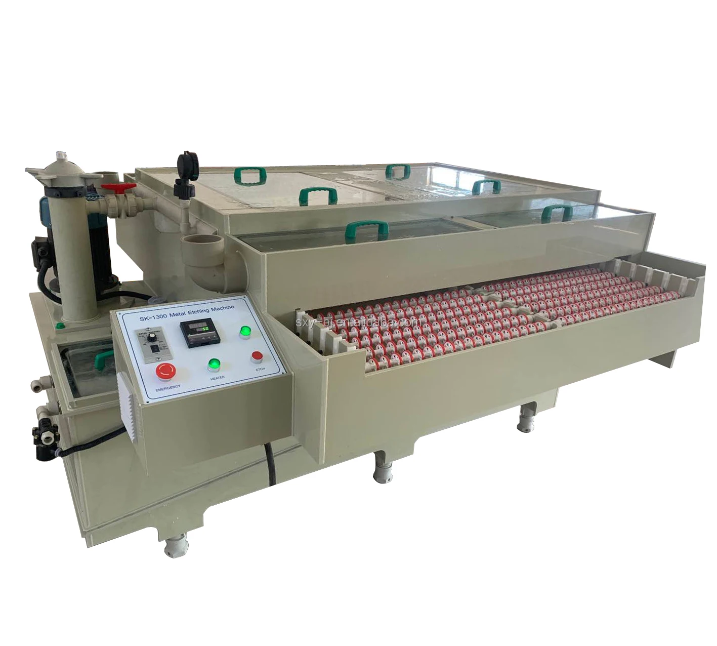 double spray photo chemical etching machine for metal sign,metal nameplate