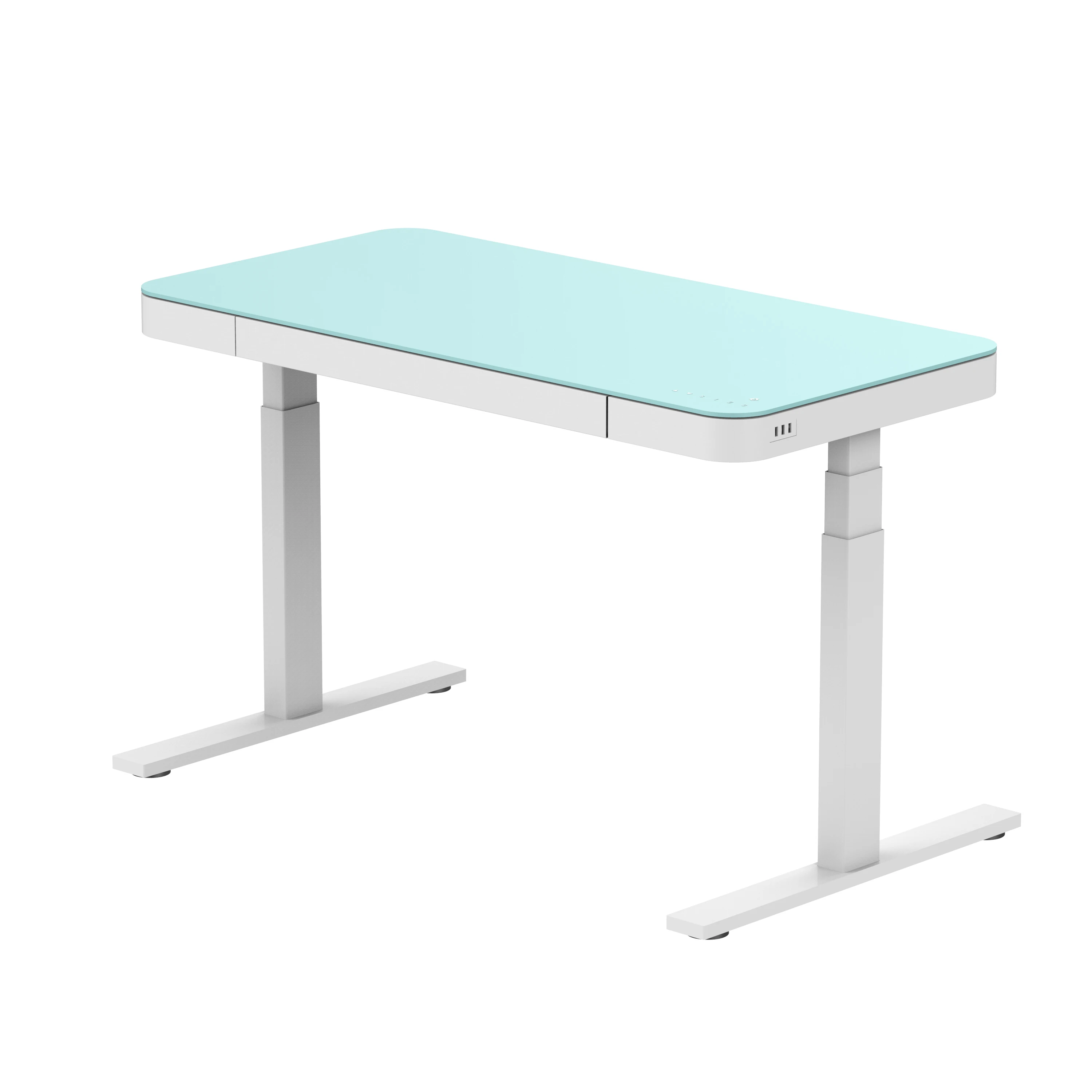 Standing Table Single Motor Electric Height Adjustable Glass Table Adjustable Computer Standing Desk