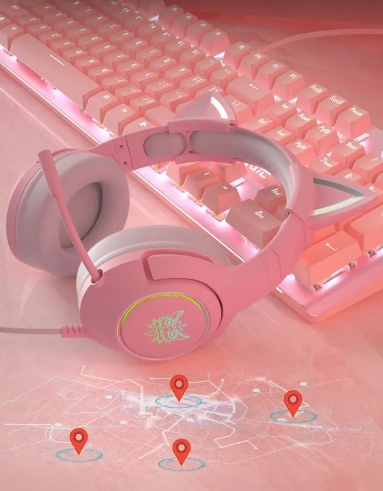 Наушники O-nikuma k9 с кошачьими ушками игровая стереогарнитура RGB 7 1 наушники b-Eat b-one