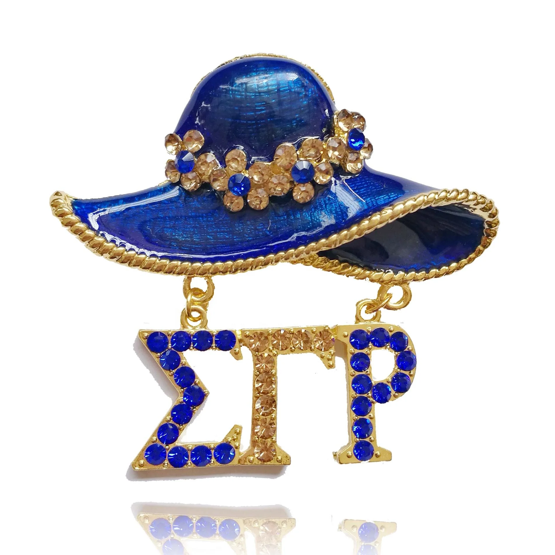 Sigma Gamma Rho Sorority Color Rhinestone Crystal Pearl Brooch Broach Lapel Pin Gift Jewelry