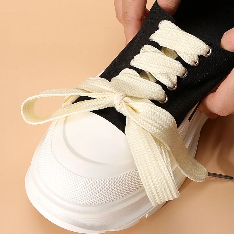 22MM Width Metal Tip Thick Flat Shoelaces for Shoes Solid Color Shoe Laces  Replacement Laces for Fat Sneakers