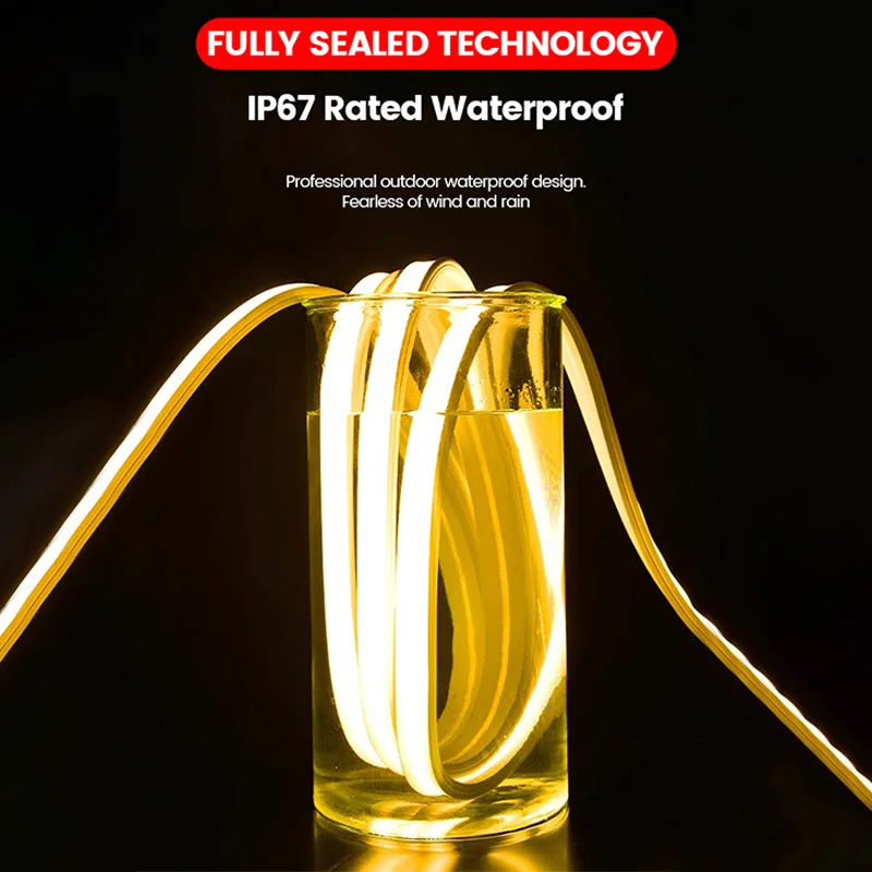 220V 2835 240D Flexible Strip Lighting IP67 Outdoor Waterproof For The Hotel Plaza Mall Library House Decoration