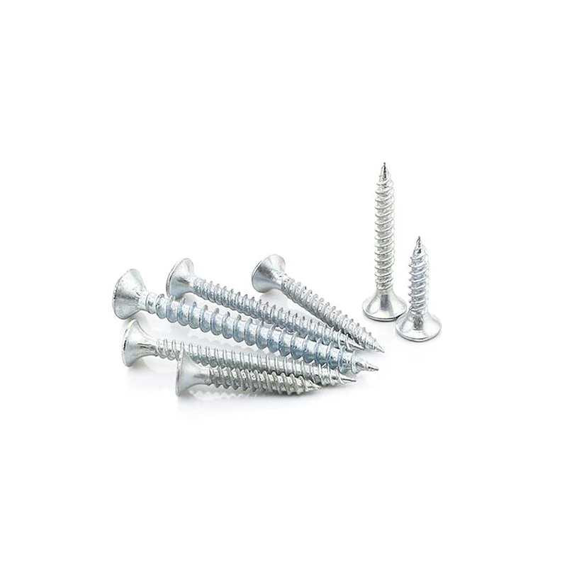 Chipboard screws  countersunk head  electric galvanizing  yellow color and blue color   different lengths and diameters
