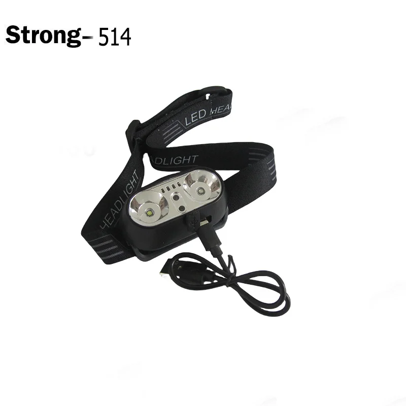 strong long-range dual charging headlamp for outdoor night fishing light sensing blue and white headlight