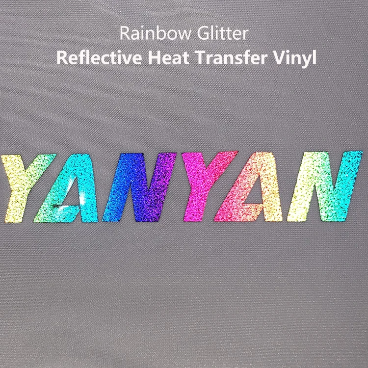 Angelacrox wholesale Multicolour vinil textil camiset reflective glitter heat transfer vinyl for textiles
