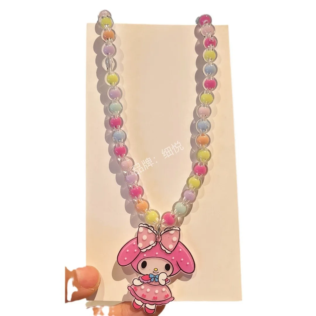 Мультяшное ожерелье Детская Подвеска Sanrio маленькая девочка Мультяшные аксессуары из бисера ювелирные изделия для девочек Путешествия со всем