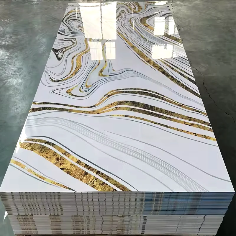 Interior Bathroom Decoration Pvc Marble Sheet 3D Print PVC collapsible Marble panel
