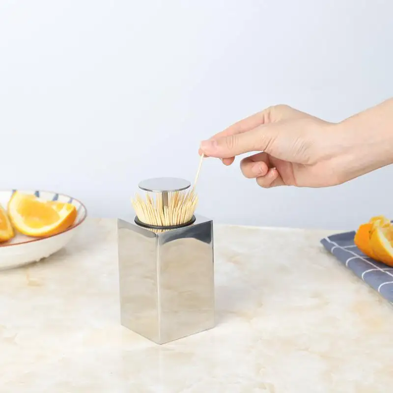 Party funny Christmas decorative dispenser holder toothpick mirror polishing Automatically pop up durable holder