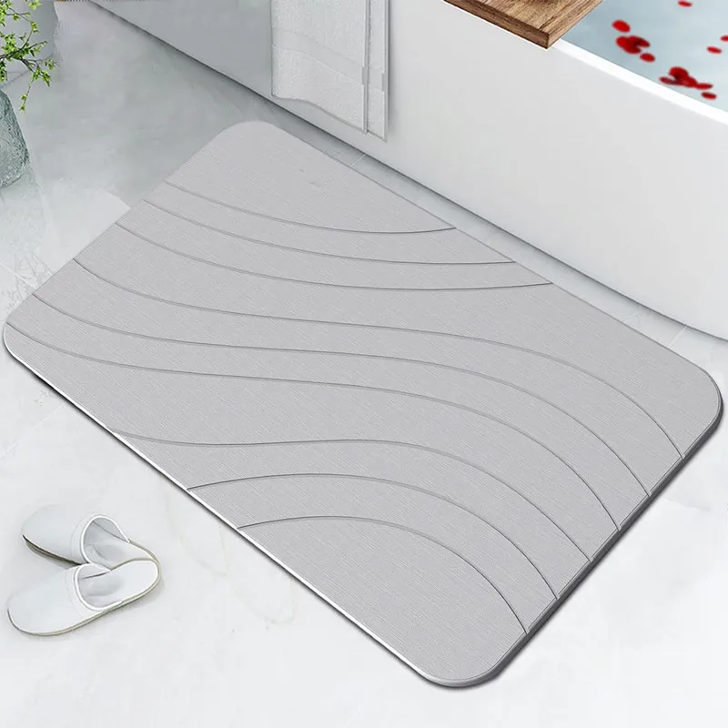 Factory New Solid Color Fast Drying Super Absorbent Non-Slip Diatom Stone Bath mat