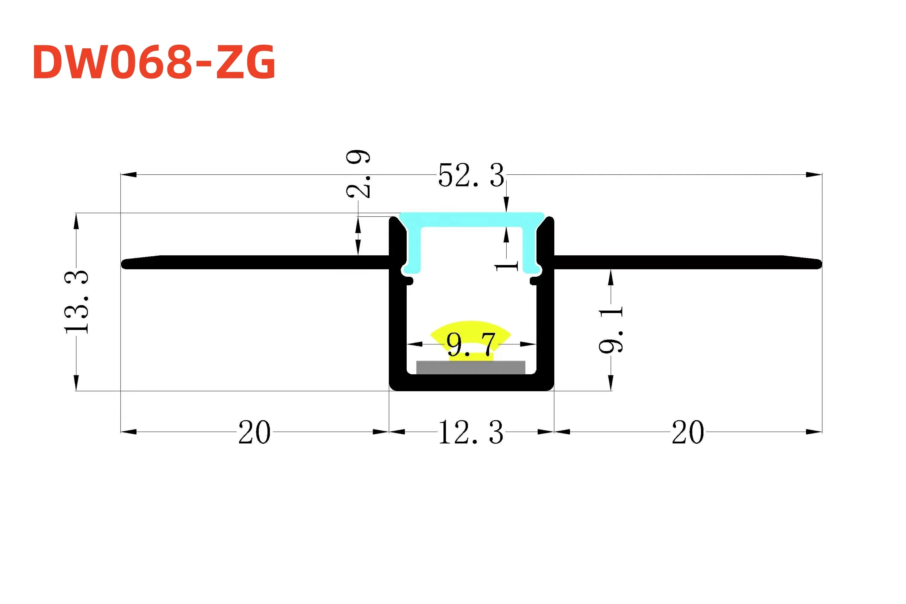 T-образный утопленный в штукатурке алюминиевый экструзионный гибкий профиль для офисного декоративного
