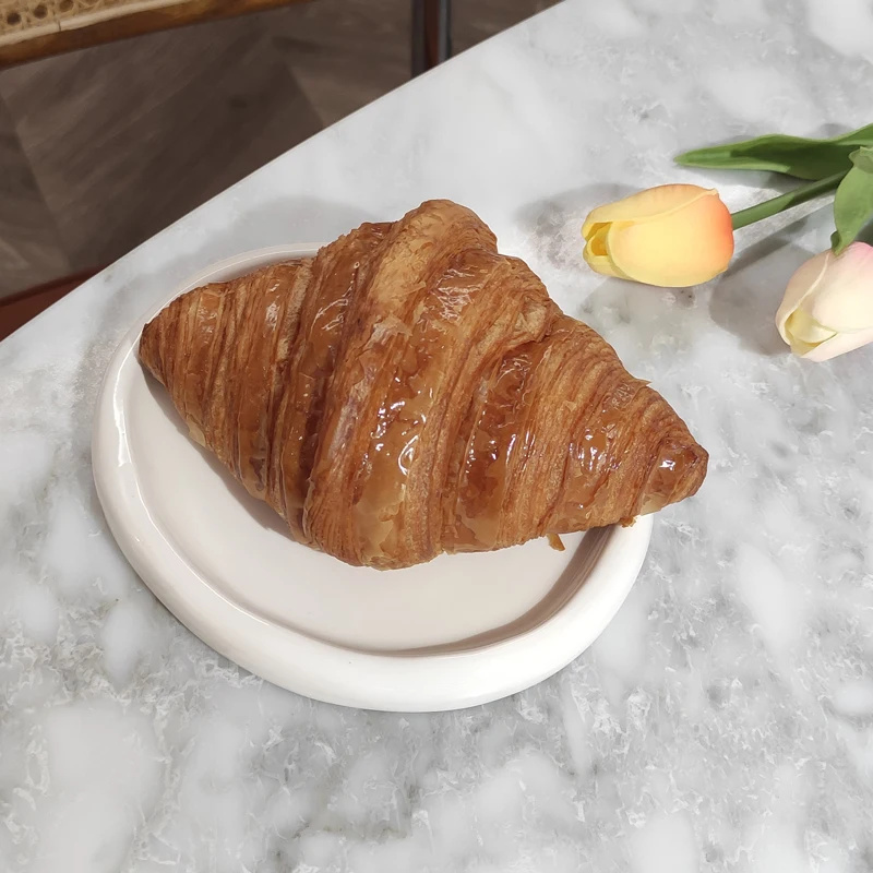 Irregular Round Dessert Plate Candle Tray Holder Ceramic Tray for Household