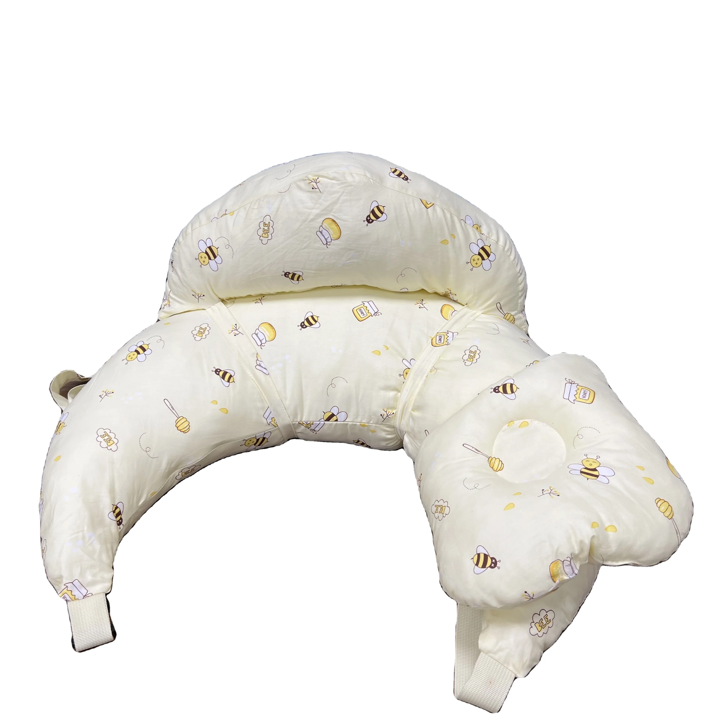 Breast Feeding Pillows for Mom and Baby with Adjustable Waist Strap and Removable Cover