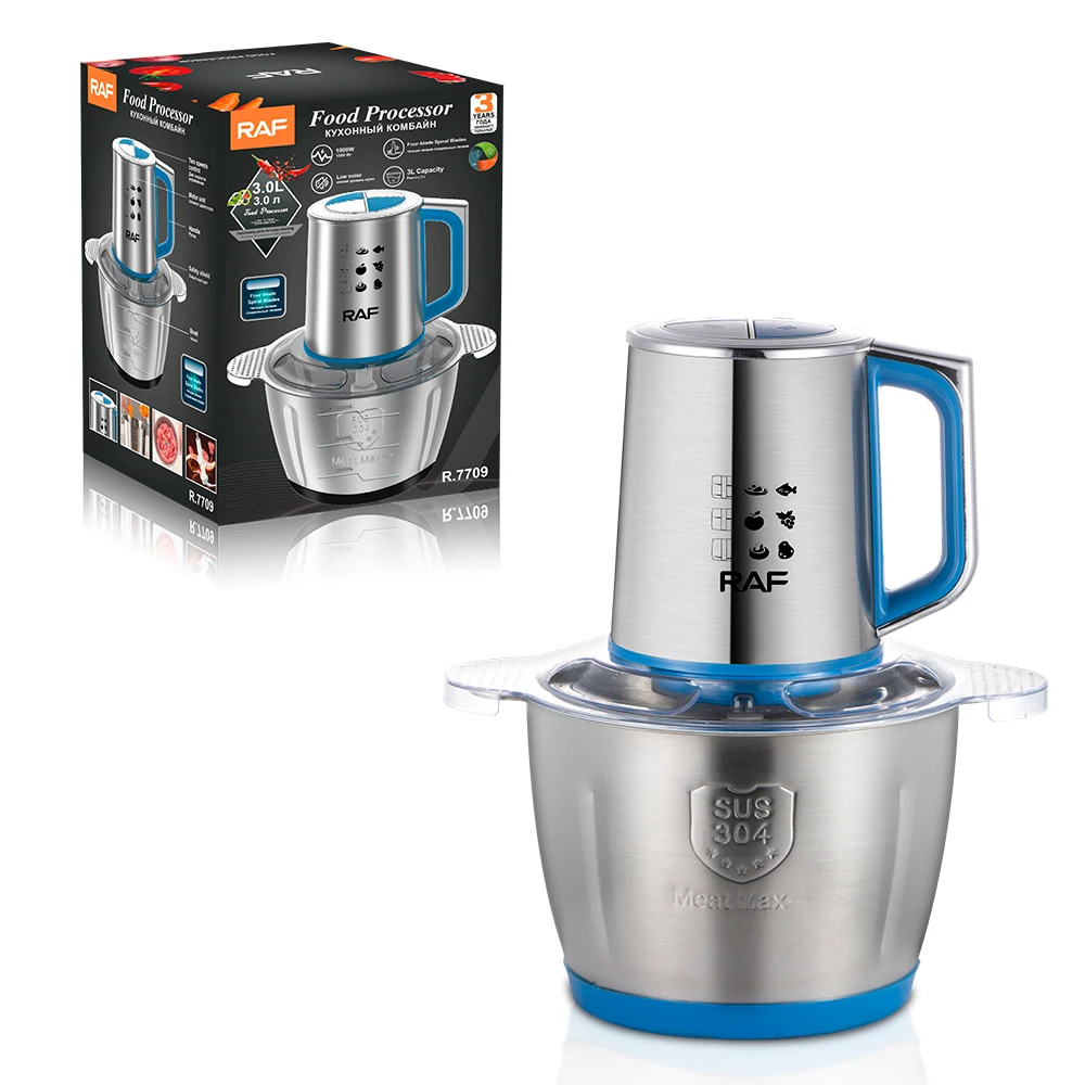 RAF Hot Selling 3L Stainless Steel Yam Pounder Food Chopper Meat Grinder Electric Food Processor