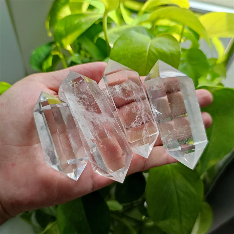 Оптовая продажа, Натуральный прозрачный кварц, двойная точка, прозрачная кварцевая башня для заживления