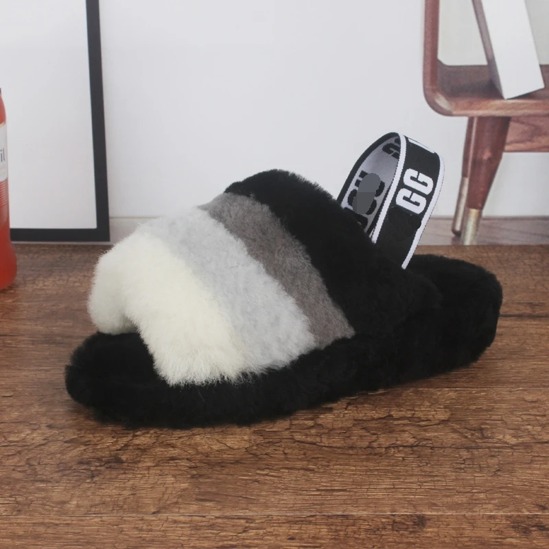 Factory wholesale hot sale ladies winter warm wool all-in-one slippers Sheepskin slippers