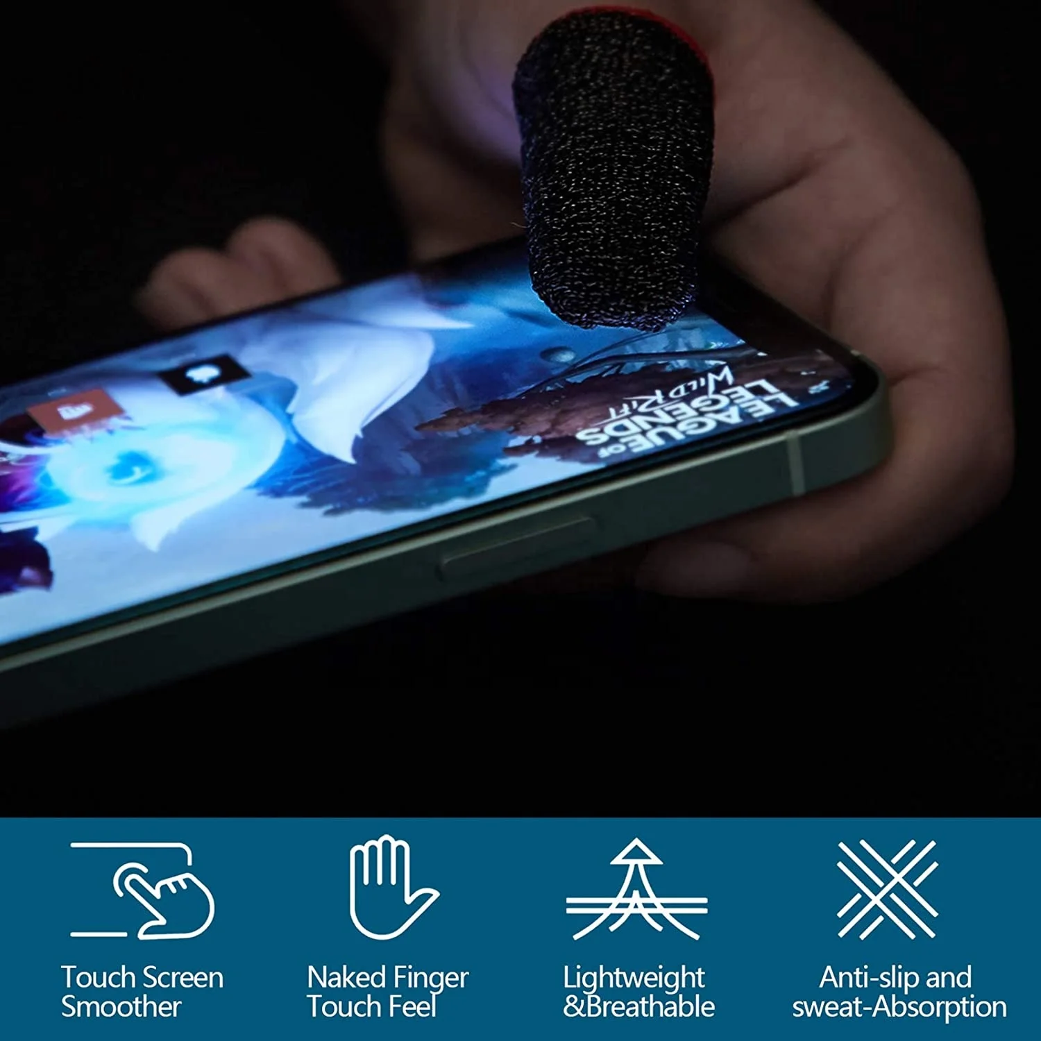 New Finger Sleeves for Gaming Mobile Game Controllers Thumb Sleeves Set Anti-Sweat Breathable Seamless Touchscreen Finger