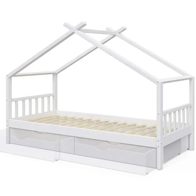 No.1311-C Hot-selling Solid Pine Wood House Bed Floor Bed Teepee Bed