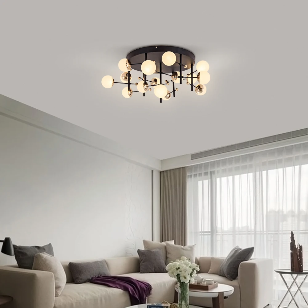 Modern Glass Ball Chandelier Lights Fixtures Home Chandelier Pendant Ceiling Lights