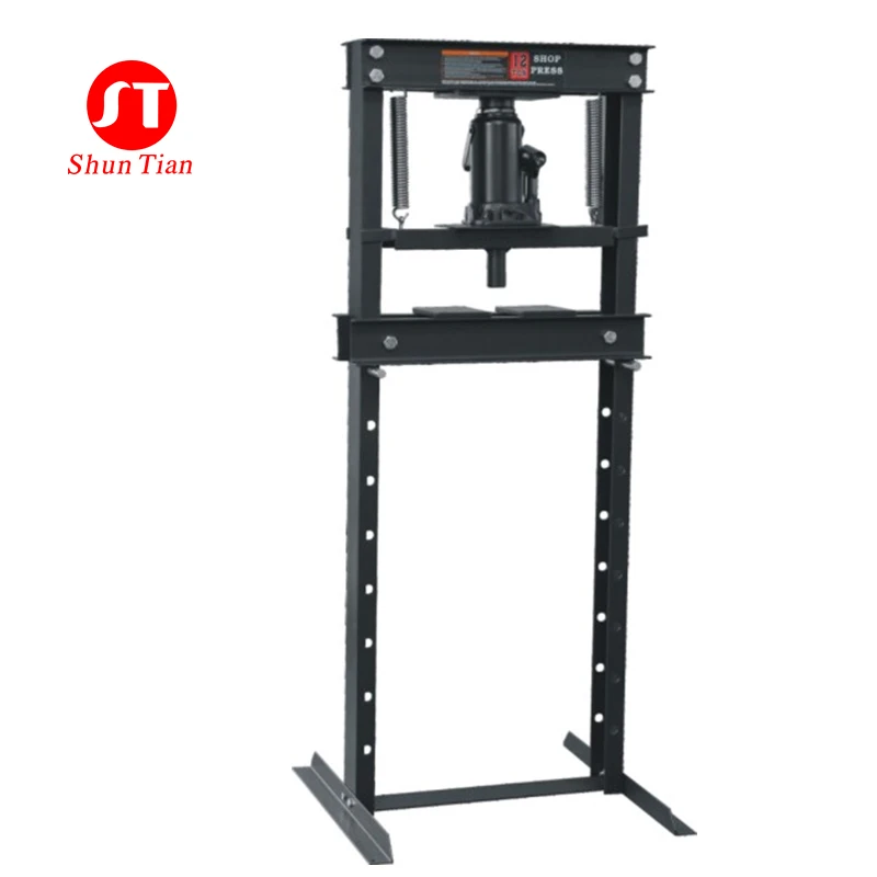 10 Ton Shop Press Vehicle Equipment Hydraulic Workshop Press With Car Bottle Jack
