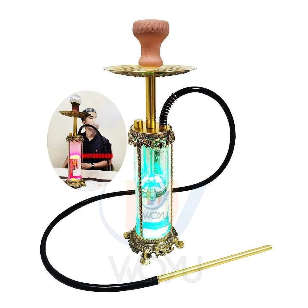 WOYU chicha russian sheesha smoking waterpipe copper shisha bar LED hookah
