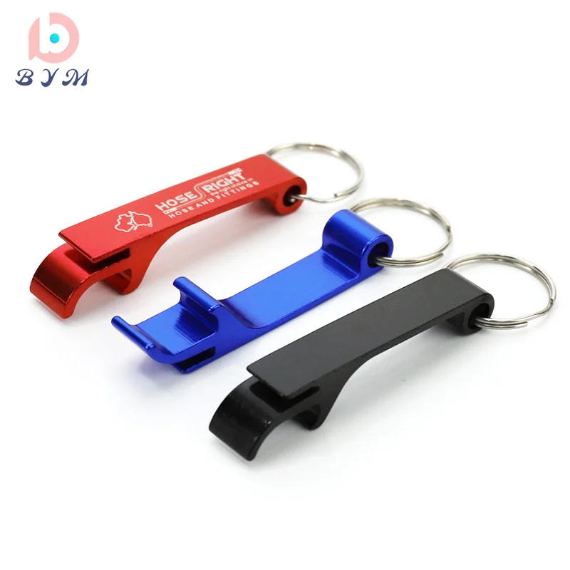 Creative Can Opener Promotional Gift Custom logo Aluminum Keychain Beer Bottle Opener