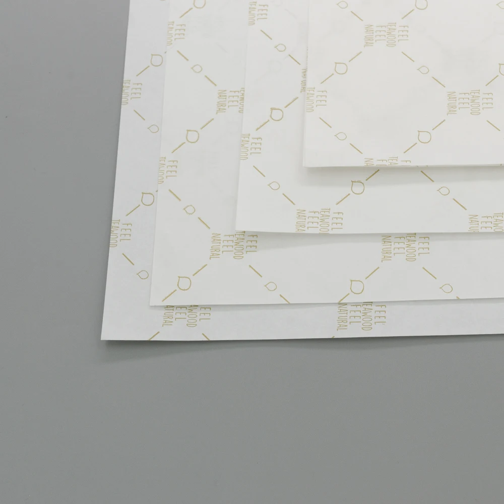 Custom food wrapping plain butterfly wax paper coated oil proof food grade cow print greaseproof paper