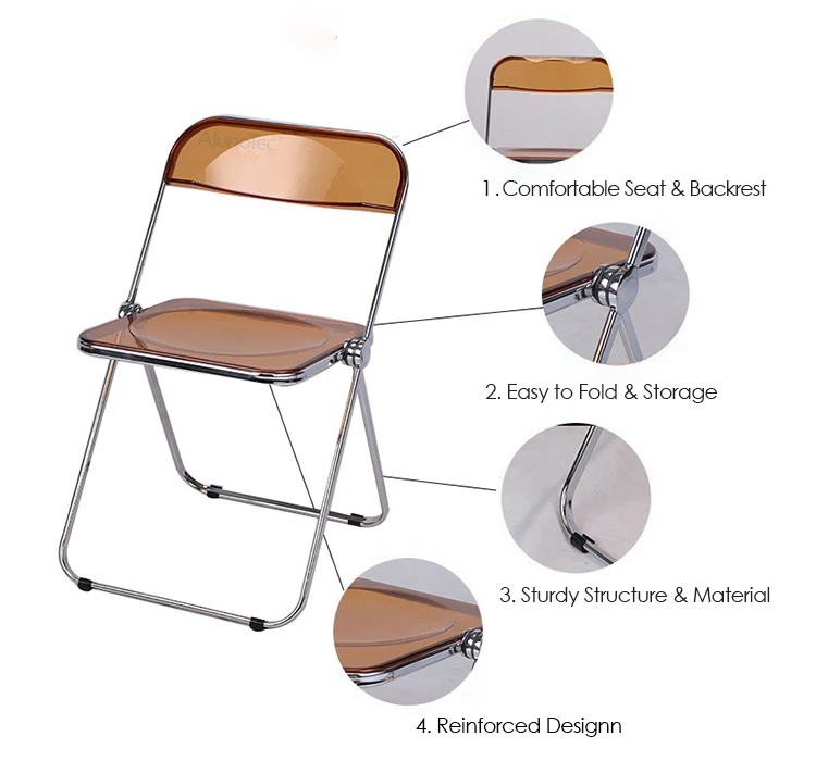 
Transparent Dining Room Furniture Castelli Folding Chair Desk Foldable Chairs 