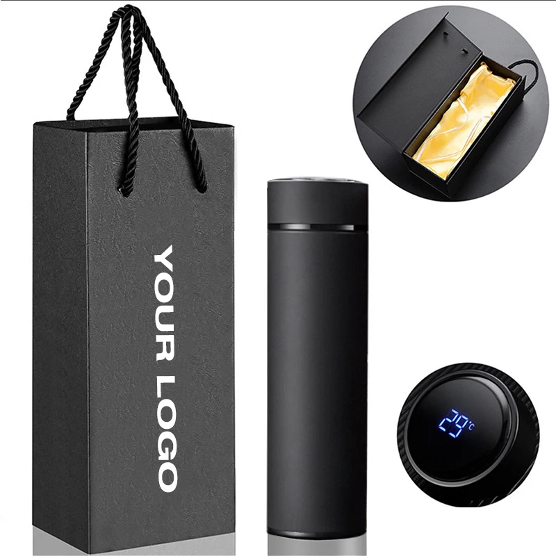 Stainless Steel Automotive Travel Mug with LED Temperature Display Termo Inteligente Digital