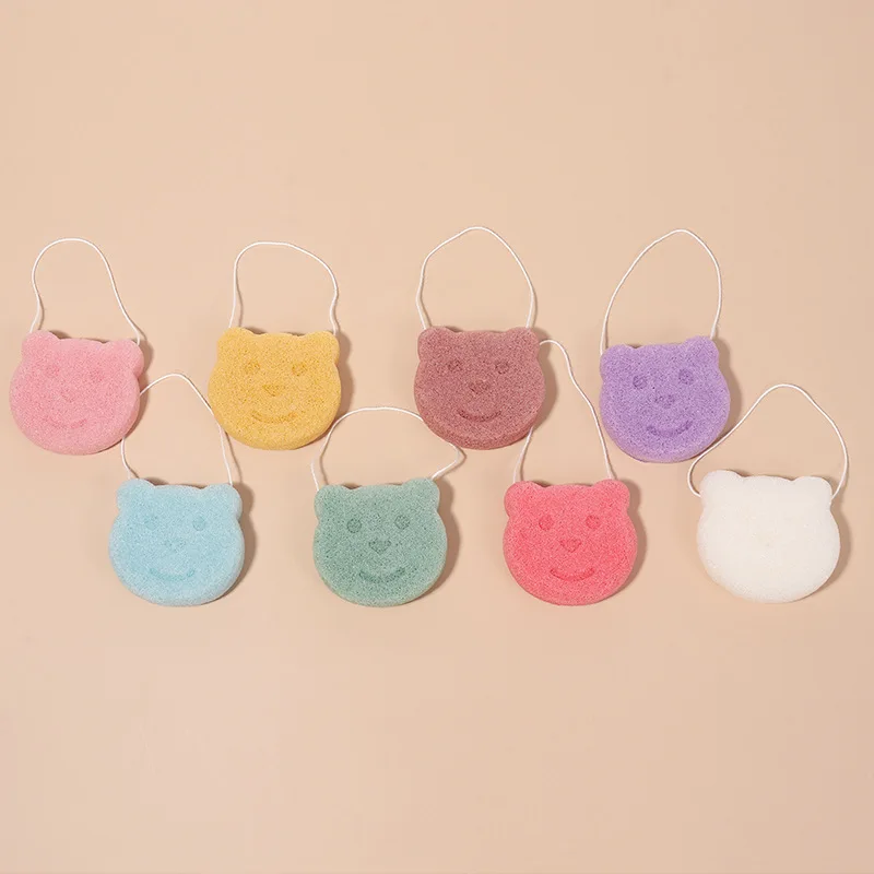Free Sample 100% Organic Natural Colorful Japan Facial Face Cleaning Puff Sponge Konjac Sponge