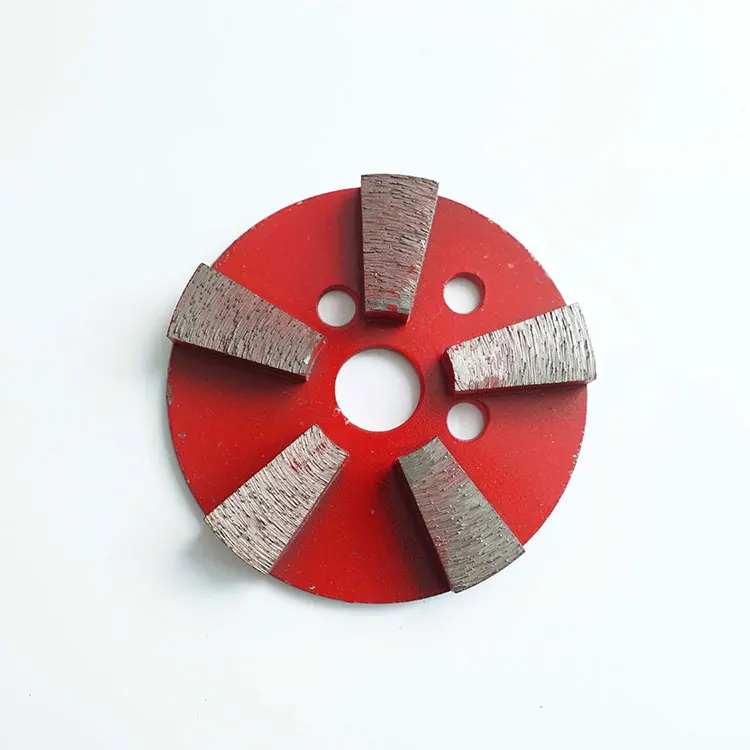 4 Inch D100mm Five Segments Diamond Polishing Pads Back Stick Diamond Grinding Disc for Concrete and Terrazzo Floor