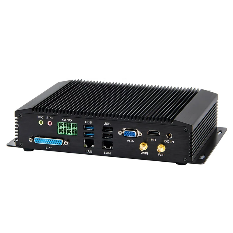 Rugged I7 8550U Fanless Mini PC Win11 Linux 2 LAN 4G SIM WiFi ITX Embedded Industrial Computador With GPIO RS485 For POS ATM Car