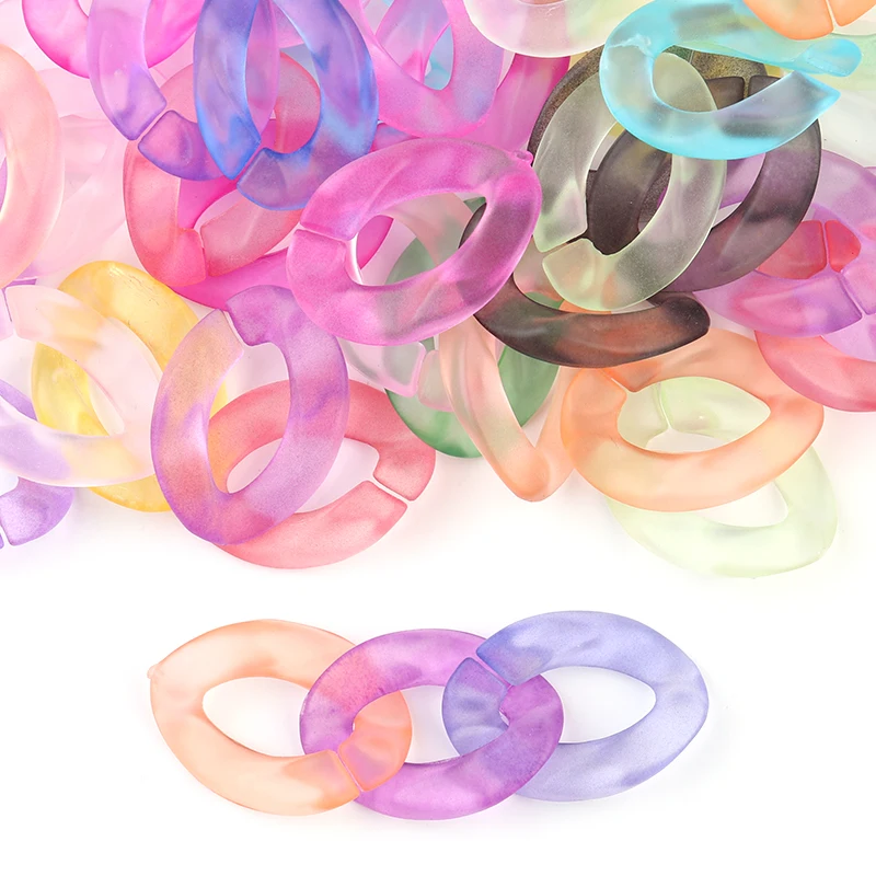 50pcs Acrylic Bag Chain Connectors Rainbow Colored Twist Acrylic Clasp for Bag Eyewear Retainer Chain Making
