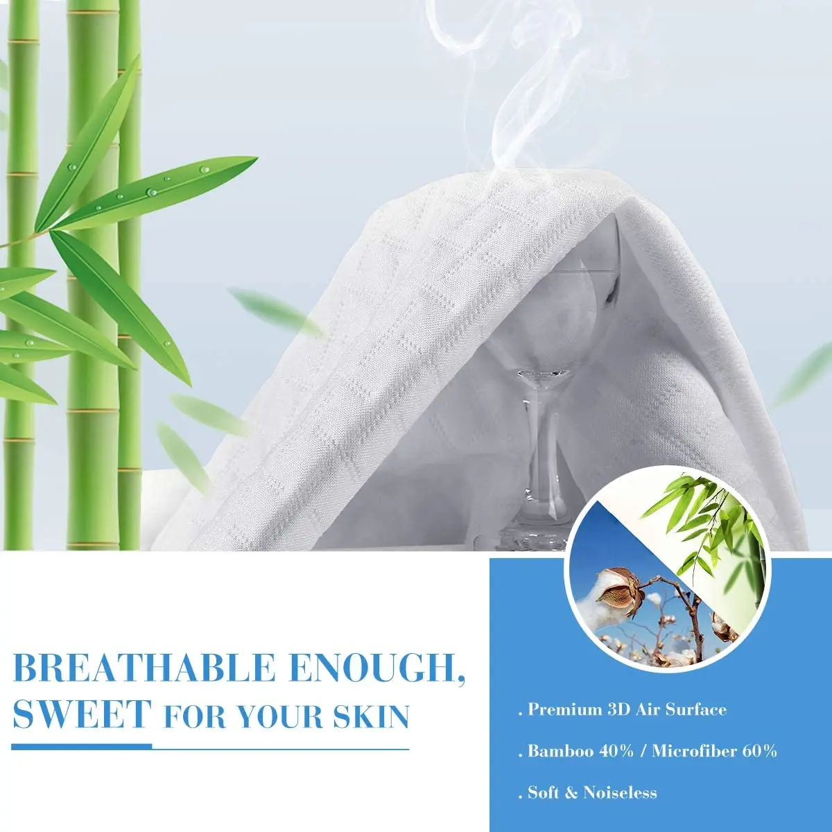 
Hypoallergenic mattress protector Queen Waterproof Mattress Protector 