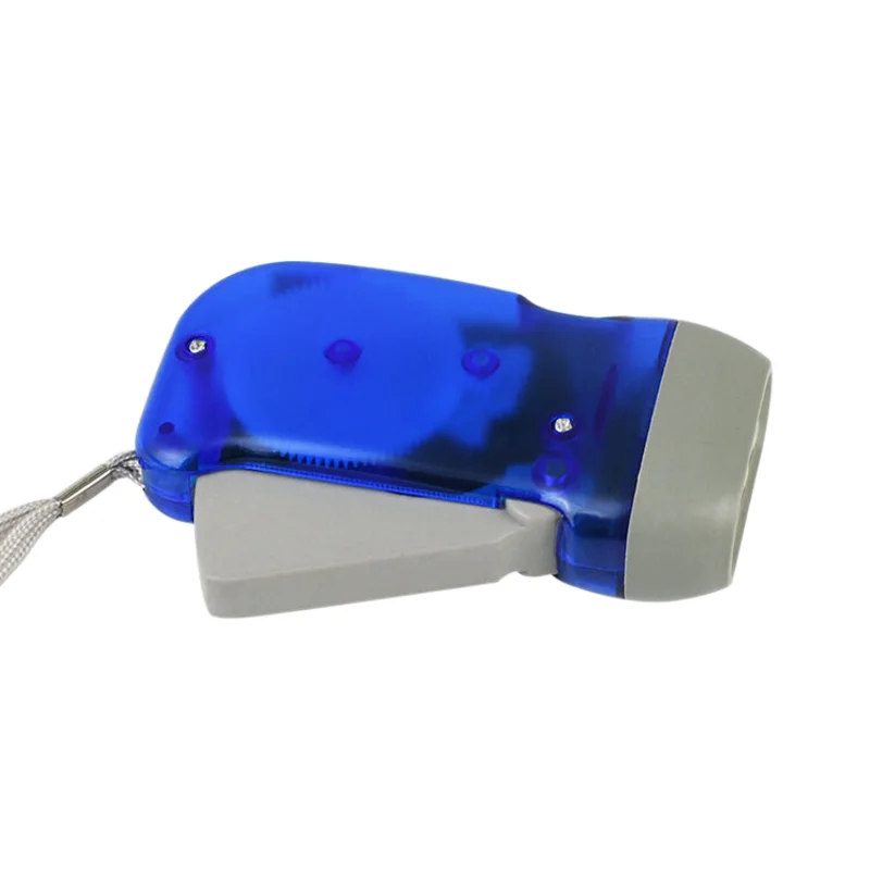Custom Logo Hand Crank Generator 3 LED Dynamo Flashlight