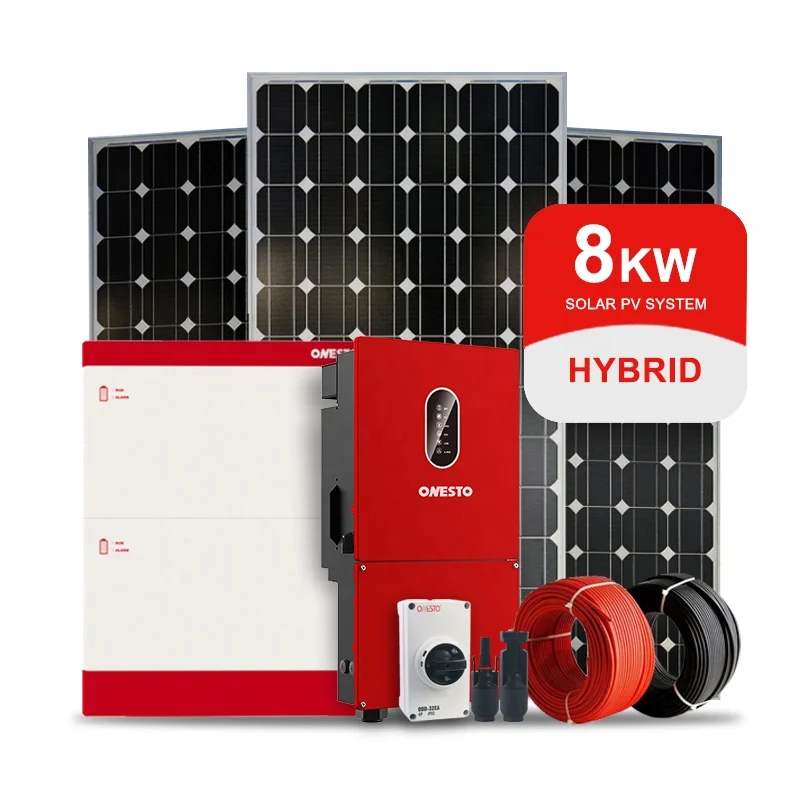 Onesto PV Solar Energy System 8kw 10kw Hybrid Solar Power System 2 MPPT hybrid inverter LiFePO4 Battery for pv system