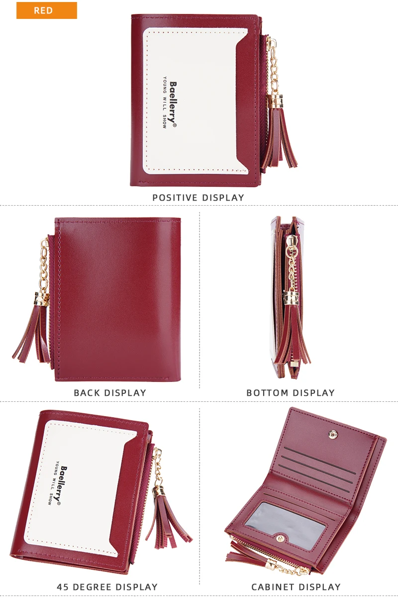 Baellerry Brand Wholesale Woman card holder wallet Pu leather fashion purse bags wholesale female wallets