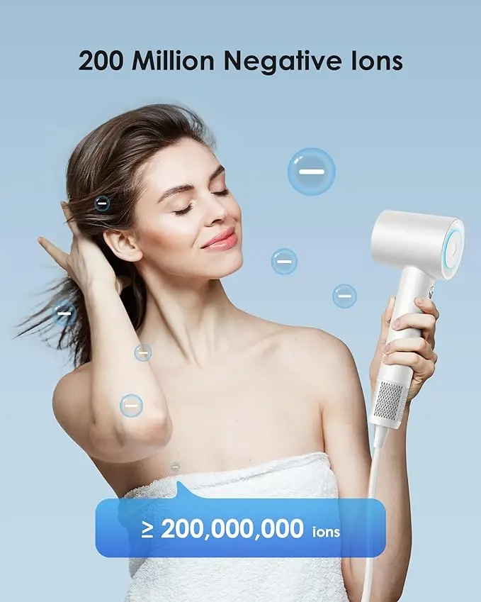 New Arrivals High speed White Led Light Electric One Step Blow Negative Ion Hair Dryer