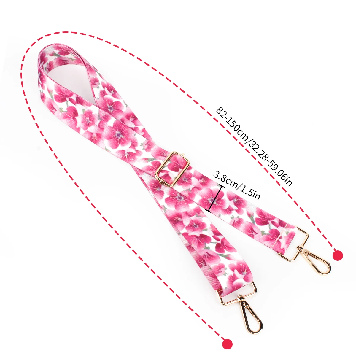 1 PC  High Quality Flowers Digital Printing Bag Woman Colored Straps for Crossbody Shoulder Bag Accessories Adjustable Belts