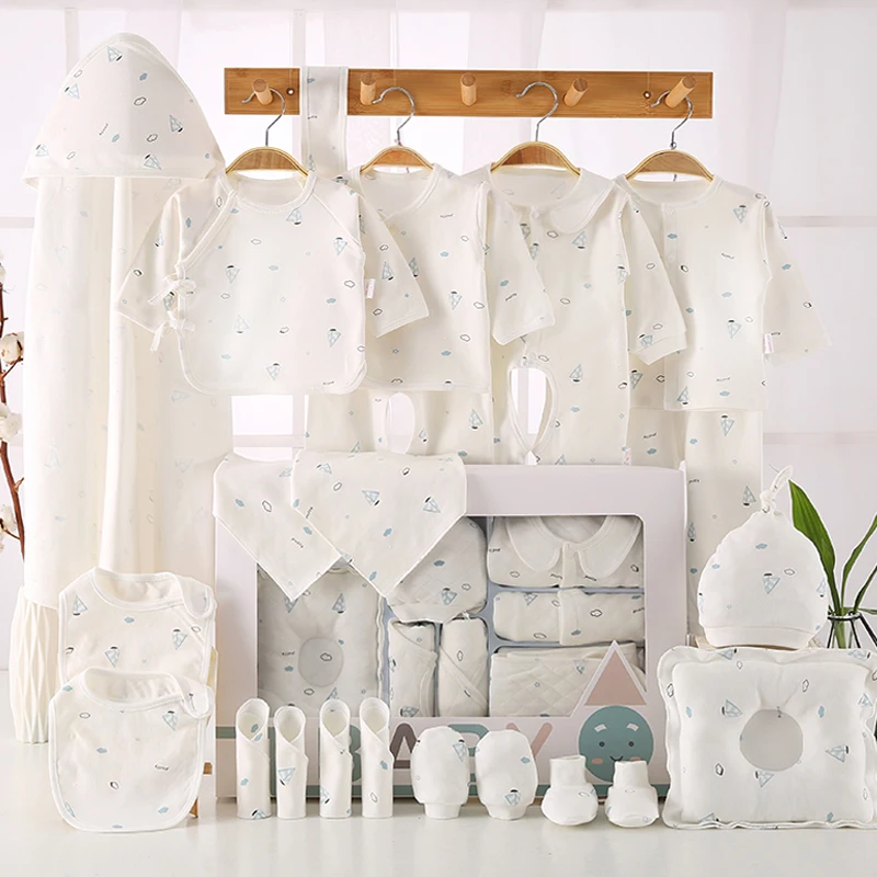 
Hot selling newborn cotton baby clothing gift set with sailboat pattern 