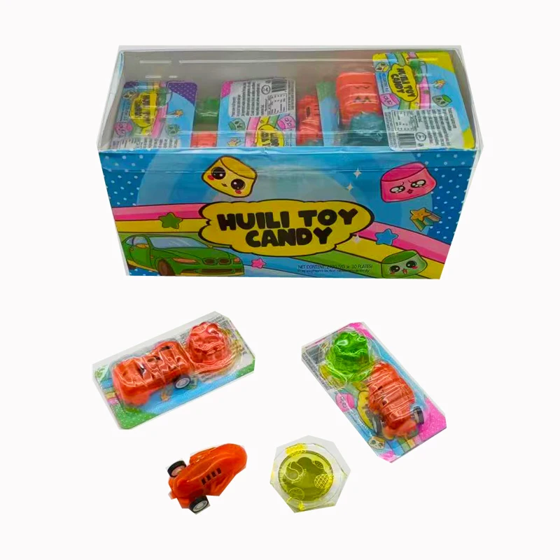 New Arrival  Fruit Flavor Jelly Cup Toy Candy with Pull Back Car for Kids