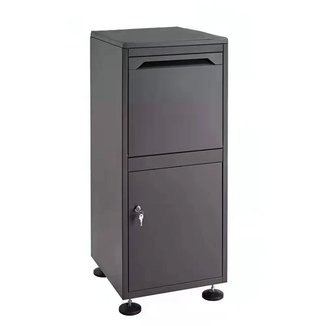 Floor standing Black Secured Parcel Steel DropBox with 4 levering legs Mailbox Storage Drop Box