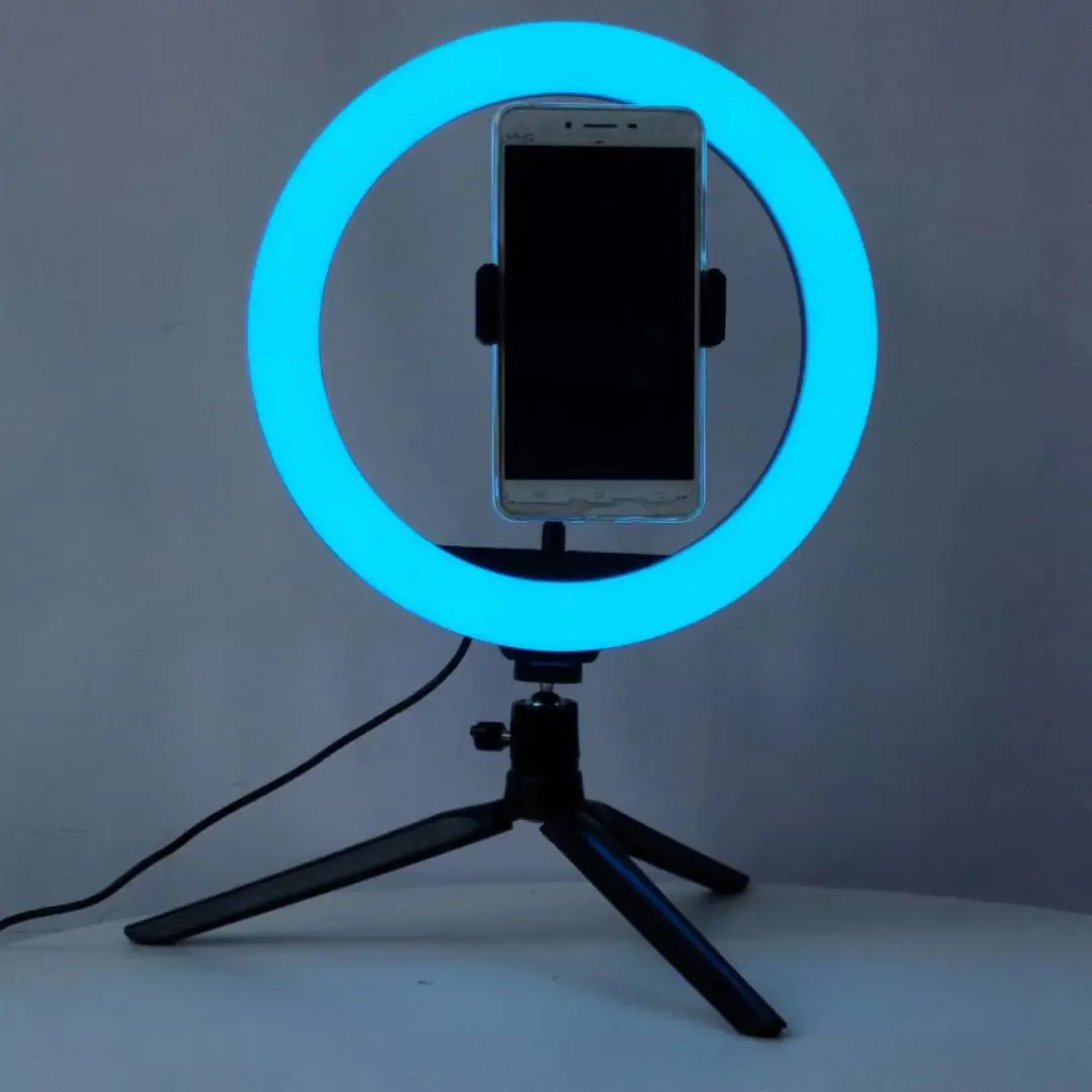 
LED Studio Camera Photo Phone Video Light Lamp With Tripods Selfie Stick Ring Table Fill Light bower ring light 