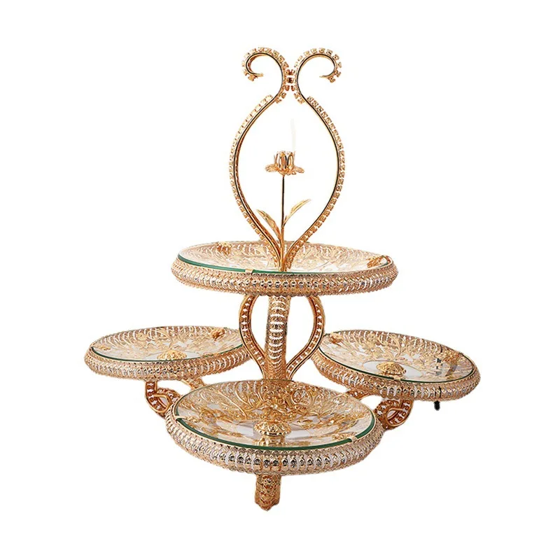 Hot Sale Cake Display Stand Luxury 4 Layer Serving Tray Platter Dessert Holder For Wedding Party Home Decor