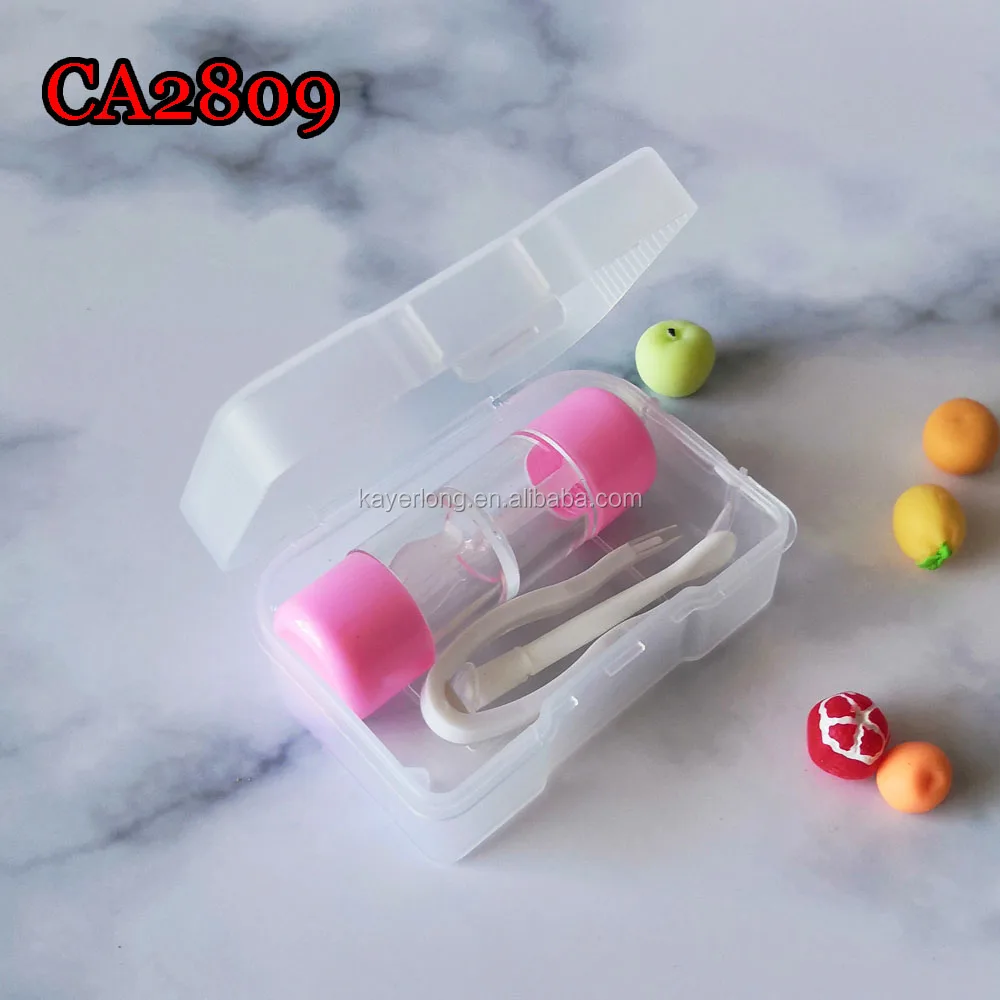 contact lens case, hard and soft lens tube style pp cartoon travel box CA2809