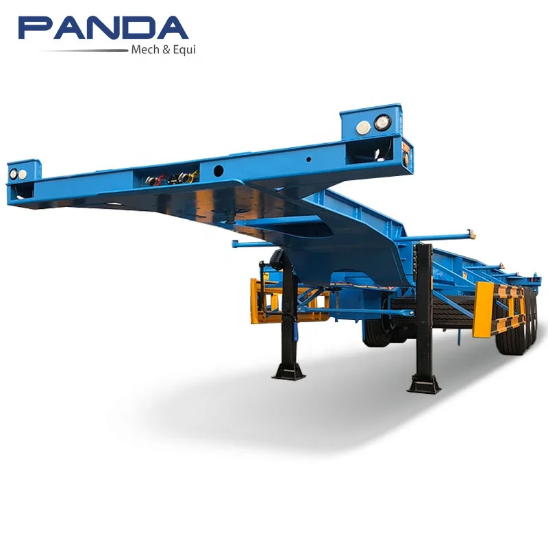45ft Gooseneck Skeleton Chassis Semi Trailer Steel Customized Panda Truck Trailers Car Carrier Truck Trailer 12v / 24v, 7 Line