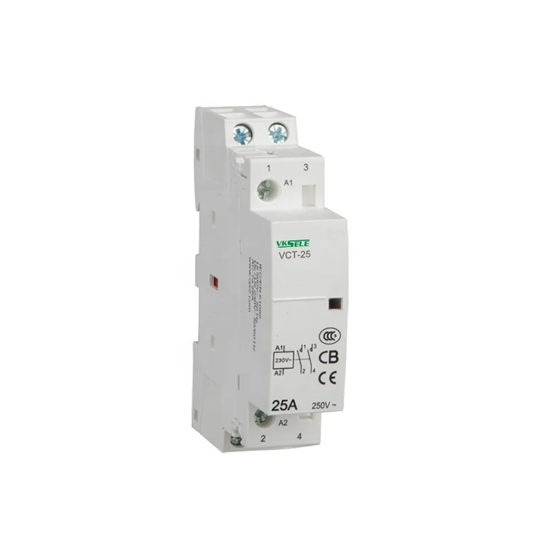 KCT-25 VCT-25 25A 2P 2NO Household contactor 24V 230V 50 / 60HZ Electric Contactor Price / AC Magnetic Contactor
