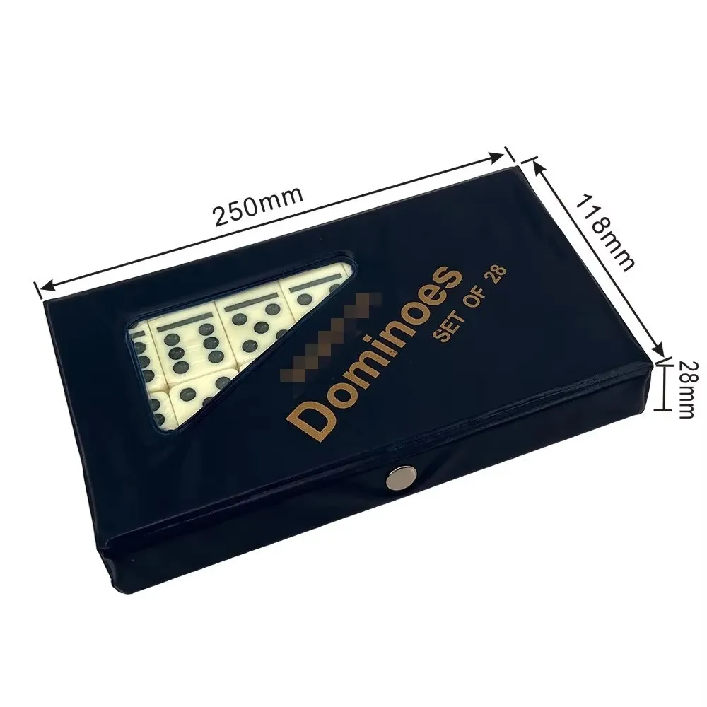 Customization Colored 28 Pcs Luxury Domino Game Set Double Six Dominoes Melamine Dominoes Set