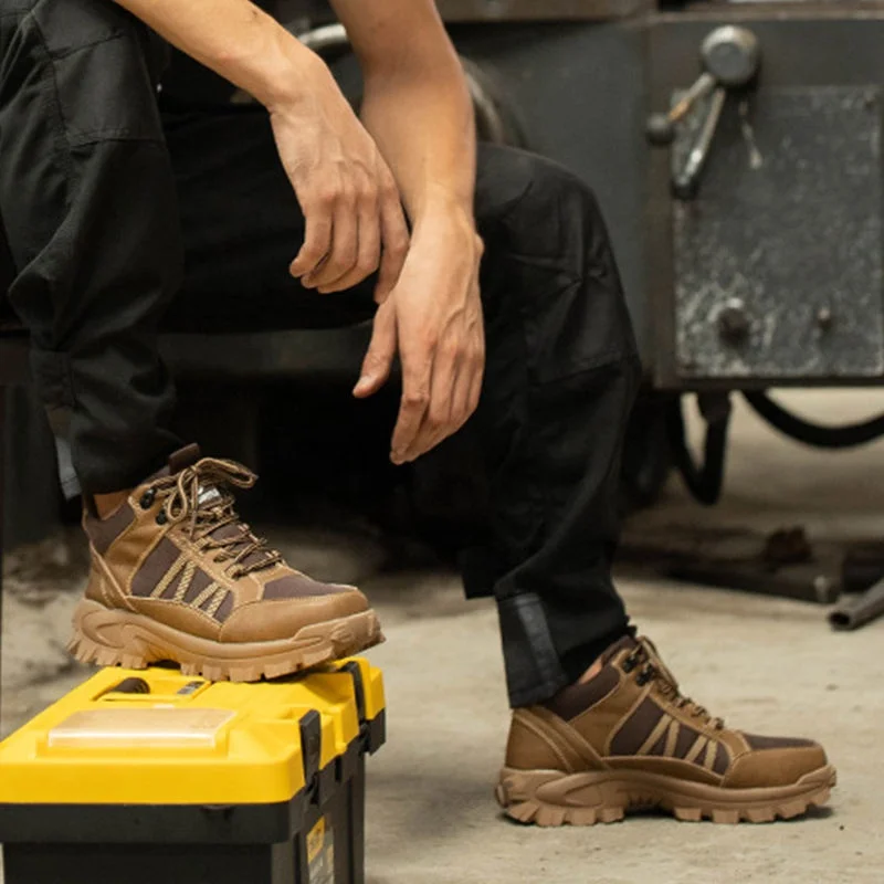 2024 New Light Weight Best Brand Cat Boots Price Welding Leather Industrial Men Work  Mid Cut Steel Toe Safety Shoes