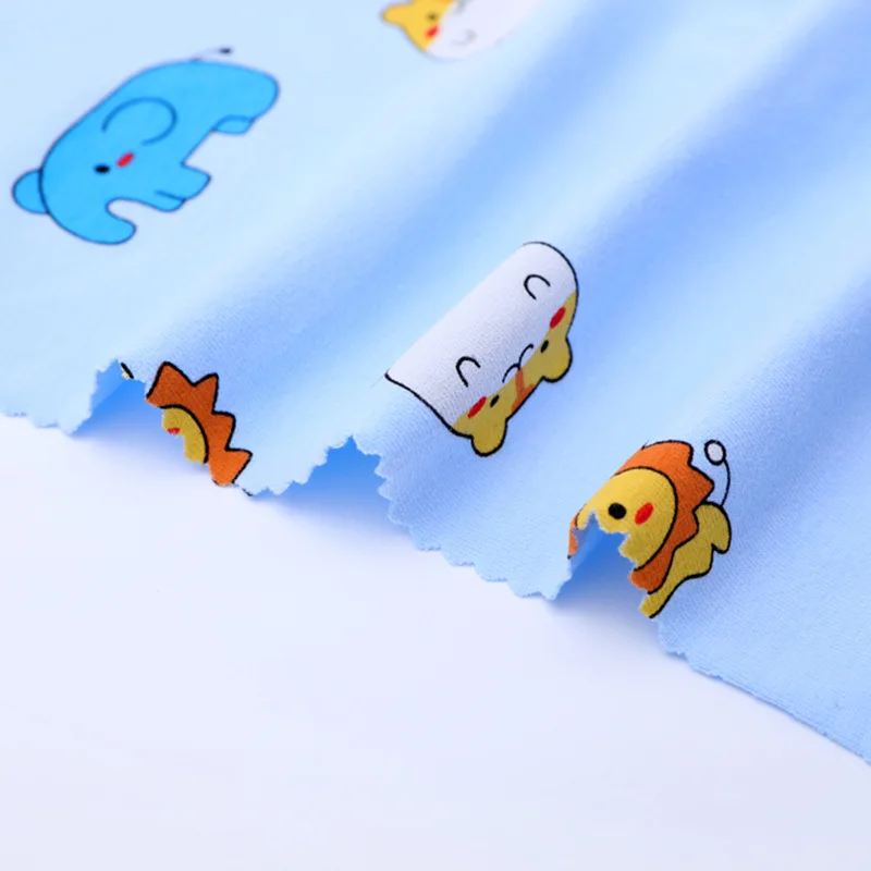 Low MOQ custom printing 95%cotton 5%spandex jersey cotton fabric  250gsm cotton fabric for children baby cloths