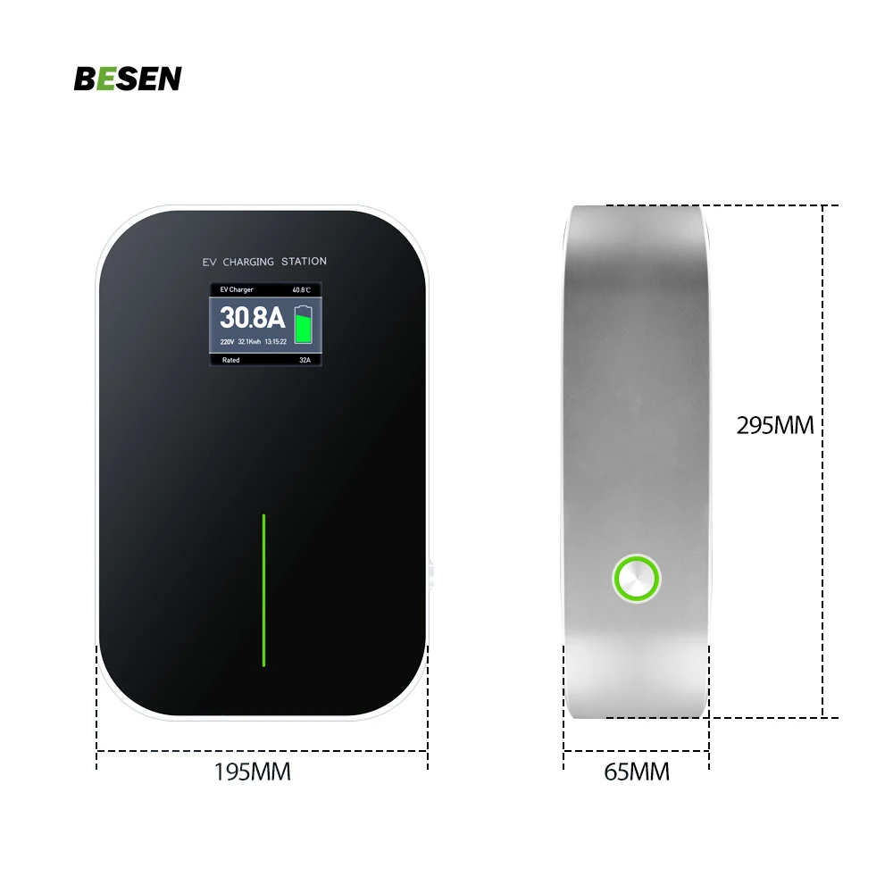 BESEN AC Wireless Fast Three phase 32a 22kw Wallbox Mode 3 Type 2 ev charger for electric vehicles
